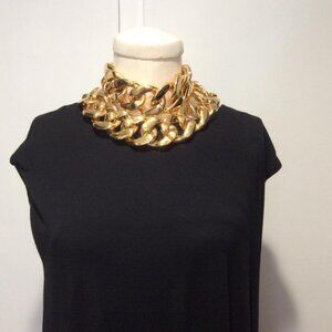 Gold  rare chunky 'Miami curb link' style choker necklace or belt